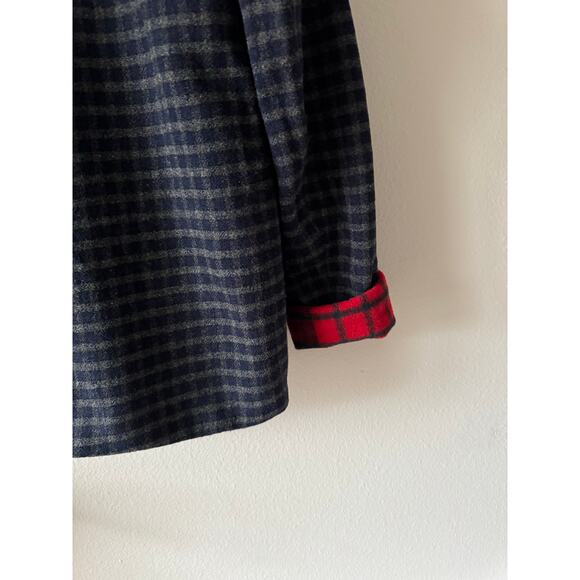 Vtg Ralph Lauren Lambs New Wool  Red Tartan Plaid Festive Blazer Horn Toggle M - Picture 16 of 16